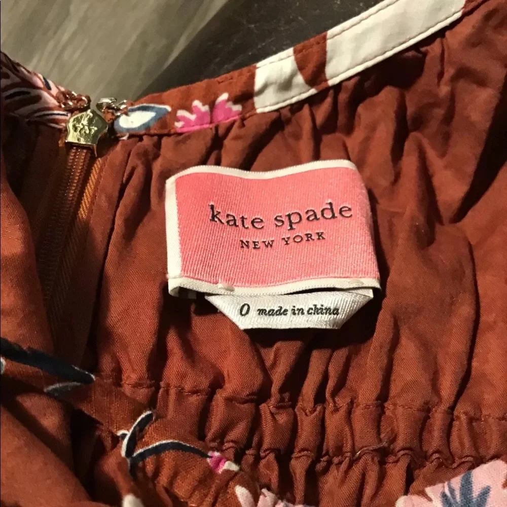 kate spade Floral Midi Dress in Pink, Brown & Blue